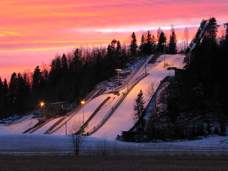 Breimyrbakkene i solnedgang